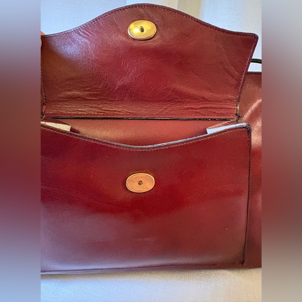 Vintage Etienne Aigner Handmade Oxblood Red Leather Shoulder Bag Purse RARE EUC - Picture 9 of 14